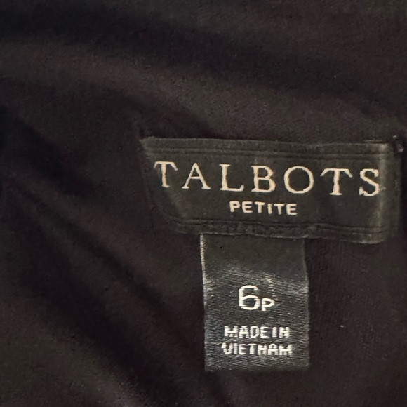 Talbots Black Dress with Animal Print Cuffs - Picture 3 of 4